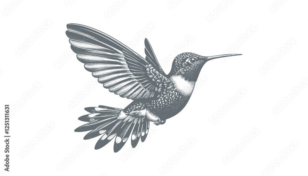 Obraz premium hummingbird vector | bird vector | hummingbird illustration | hummingbird silhouette | hummingbird tattoo | hummingbird engraving | hummingbird drawing