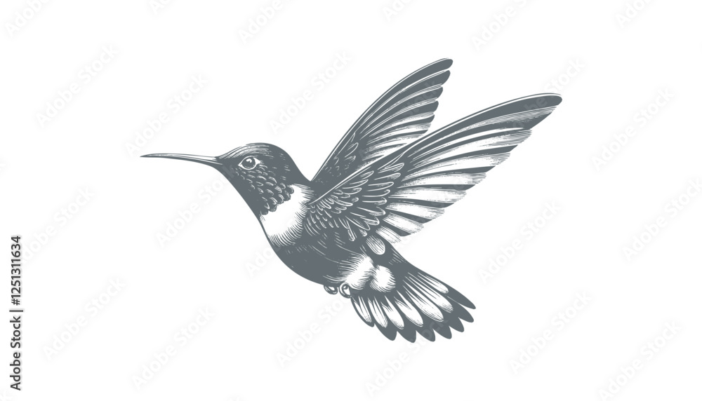 Fototapeta premium hummingbird vector | bird vector | hummingbird illustration | hummingbird silhouette | hummingbird tattoo | hummingbird engraving | hummingbird drawing