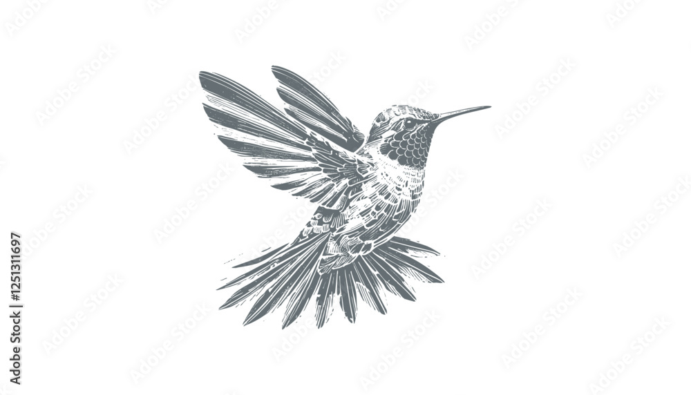 Obraz premium hummingbird vector | bird vector | hummingbird illustration | hummingbird silhouette | hummingbird tattoo | hummingbird engraving | hummingbird drawing
