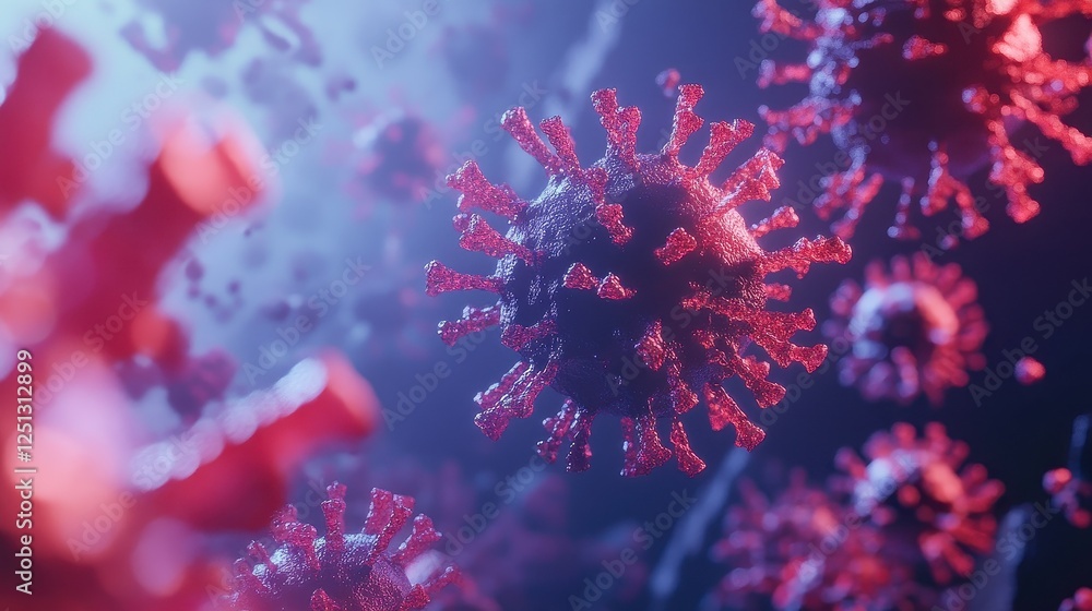 Fototapeta premium A virus on white background.