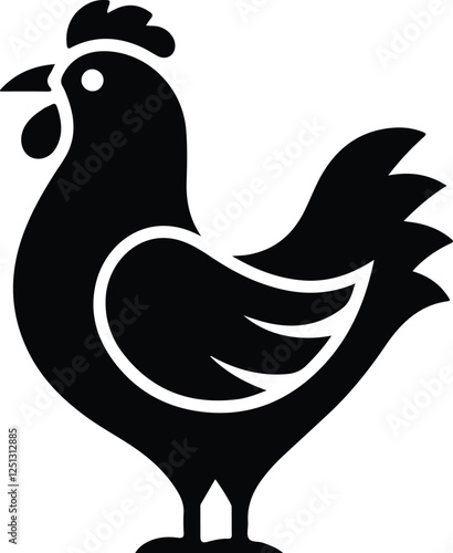 chicken farm animal silhouette style icon vector illustration design, designed for web and app