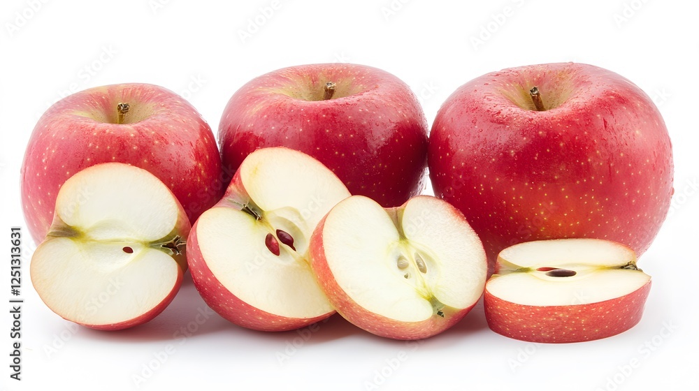 A fresh red apple, clean white background, transparent isolate A fresh red apple, clean white background, transparent isolate