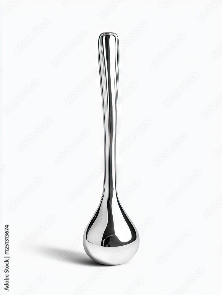 Modern silver teardrop utensil on white. Kitchenware design Modern silver teardrop utensil on white. Kitchenware design