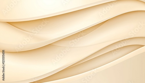 Abstract Elegance Light Yellow, 3D Low Profile Wave Pattern Background, Minimalist Design