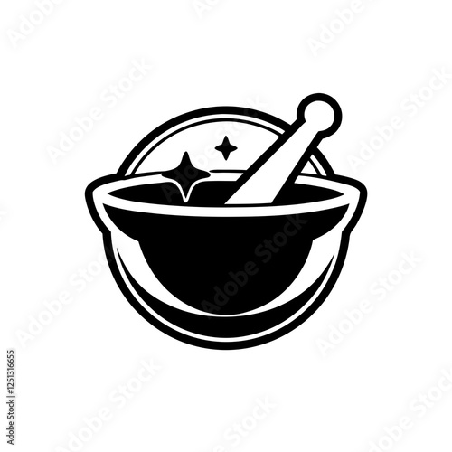 mortar and pestle vector