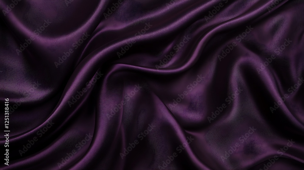 Fototapeta premium Deep purple satin fabric drapes