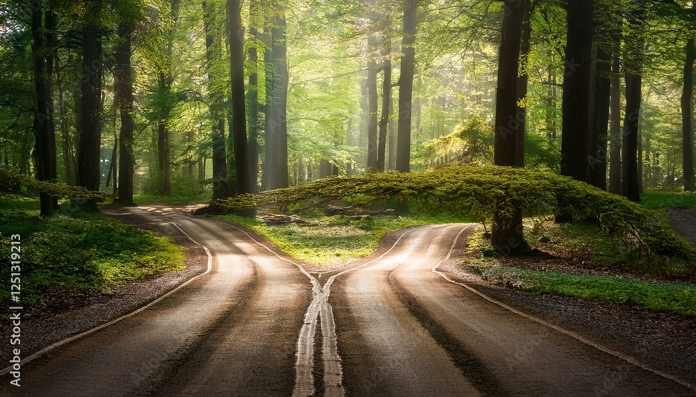 Obraz premium 分かれ道、選択、人生