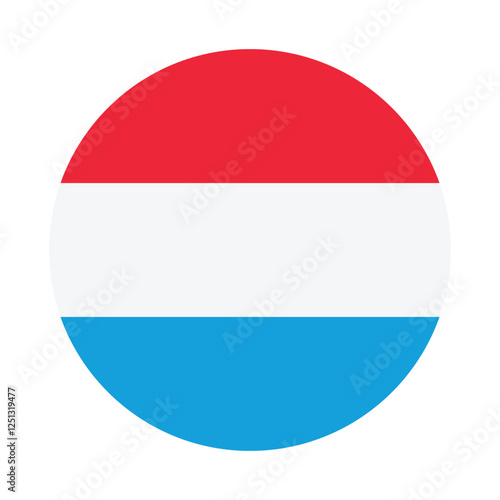 Flag of Luxembourg. Luxembourg circle flag logo icon computer vector illustration design