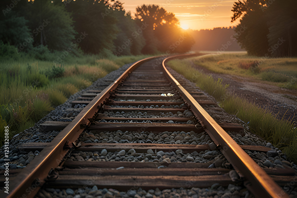 railroad tracks in the morning railroad tracks in the morning
