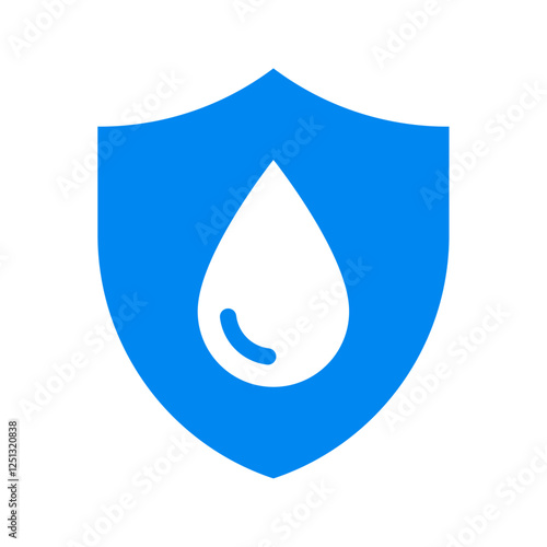 Waterproof icon. Shield with water drop