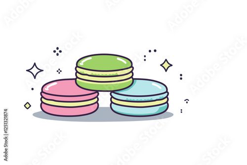 おいしそうなマカロン、イラストの背景