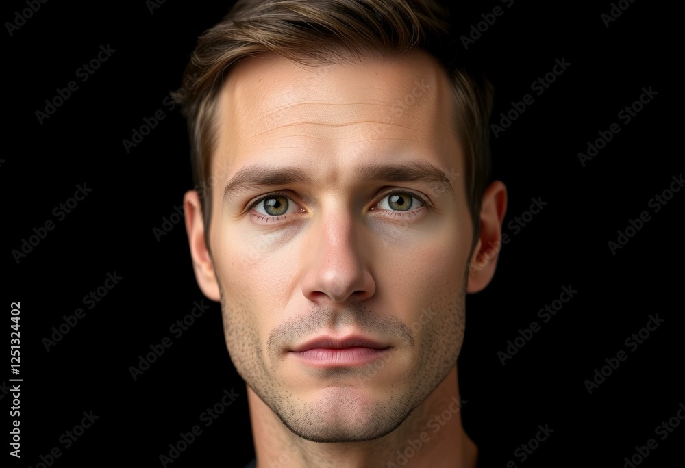 Fototapeta premium Male portrait on black background