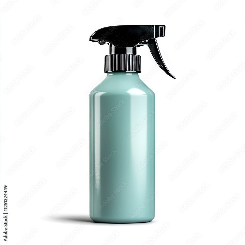 Spray bottle in teal color with black nozzle design Spray bottle in teal color with black nozzle design
