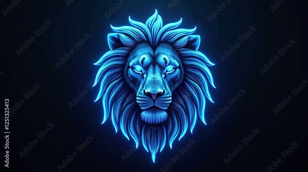 Obraz premium lion head vector illustration