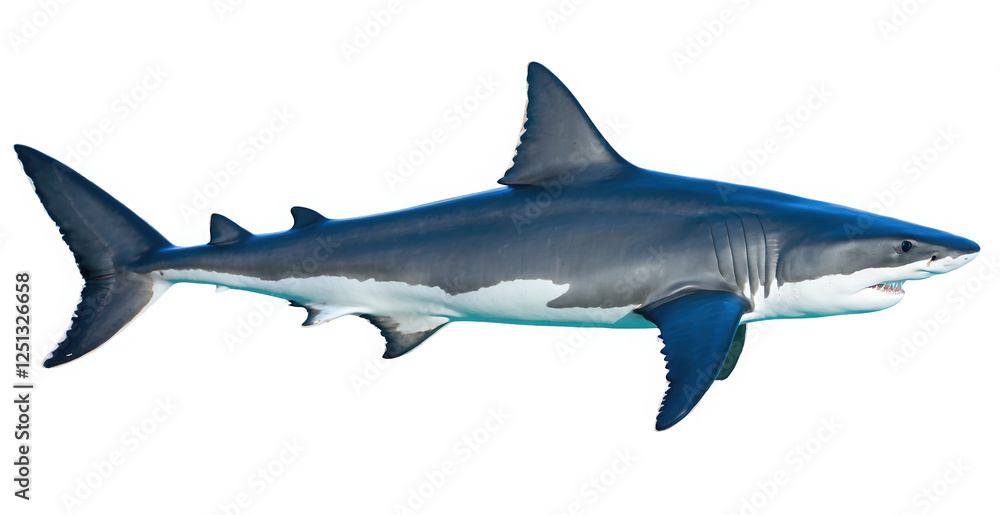 Fototapeta premium Isolated Shark Marine Animal Cutout isolated on transparent background cutout