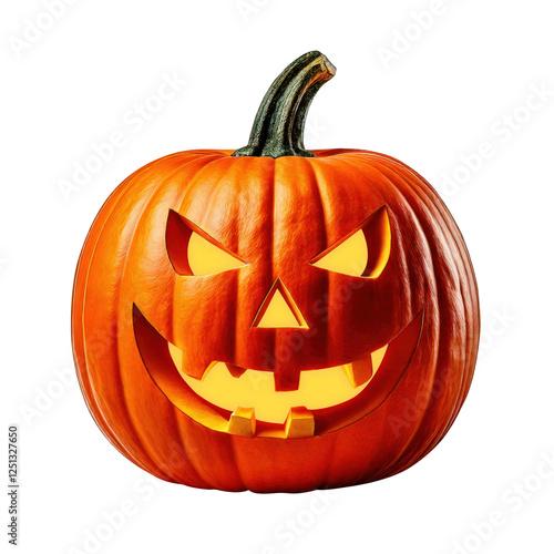 Spooky halloween pumpkin with glowing eyes