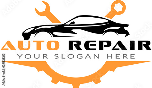 Logo car repair on light background