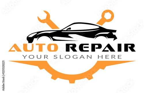 Logo car repair on light background