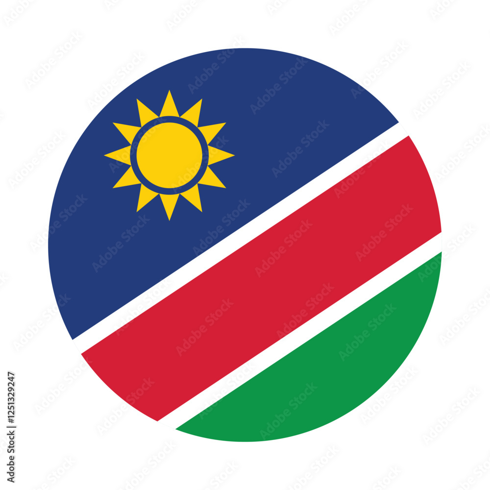 Fototapeta premium Flag of Namibia. Namibia circle flag logo icon computer vector illustration design