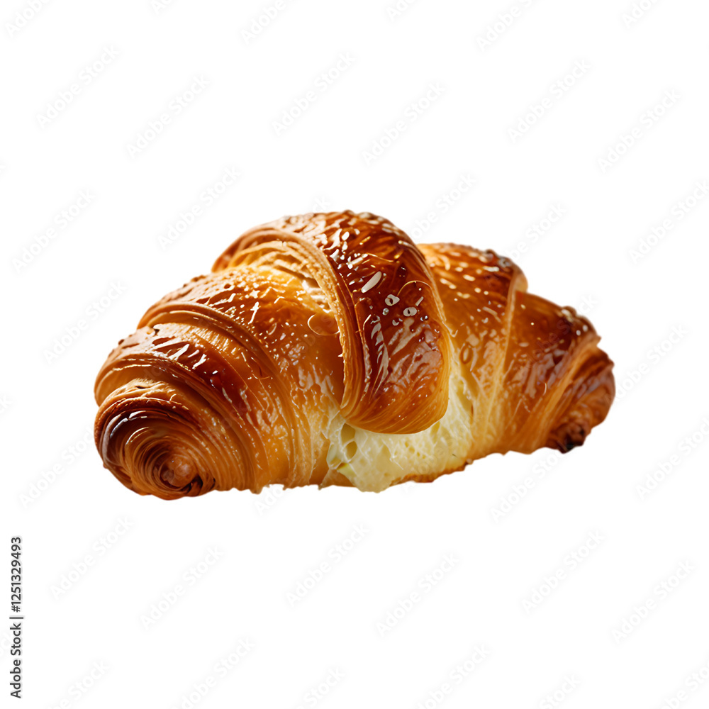 Close up croissant on a transparent background Close up croissant on a transparent background
