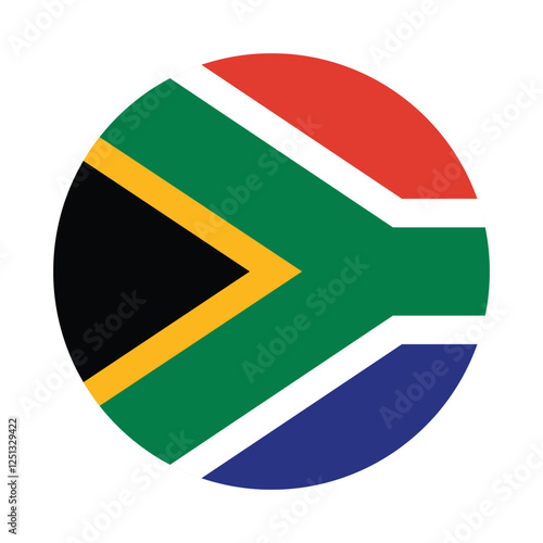 Flag of South Africa. South Africa circle flag logo icon computer vector illustration design