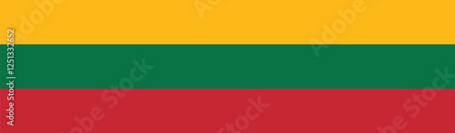 Flag of Lithuania. Lithuania flag long banner digital vector illustration