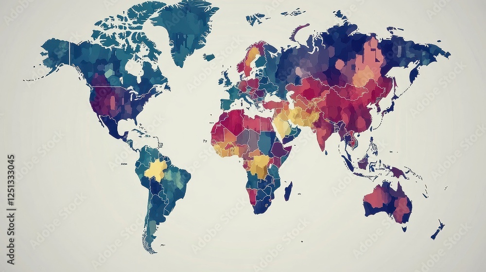 Fototapeta premium Global disease outbreak map flat design front view epidemiology theme illustration vivid. 