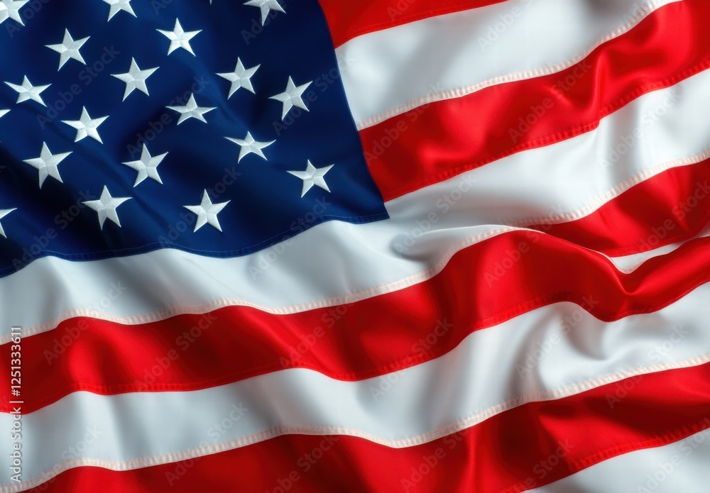 The American flag is waving in the wind The American flag is waving in the wind