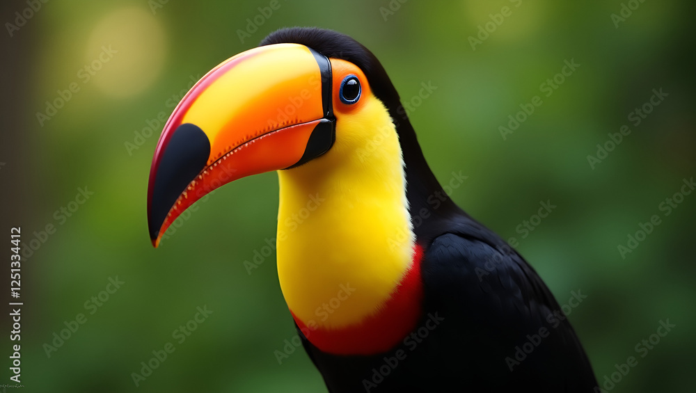 Obraz premium The Majestic Toucan: A Vibrant Symbol of the Rainforest