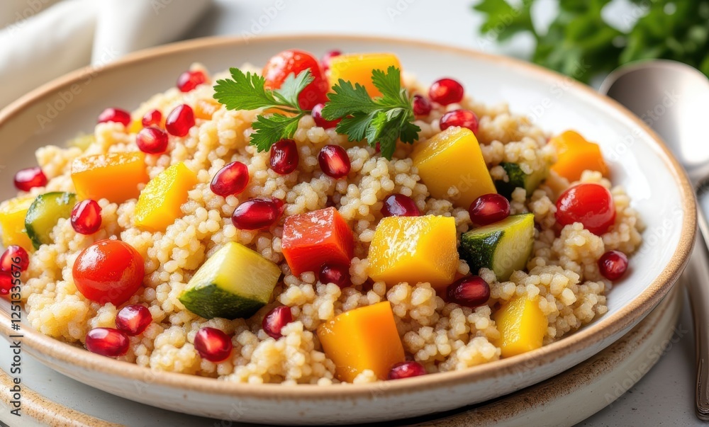 Vibrant couscous salad with fresh vegetables Vibrant couscous salad with fresh vegetables