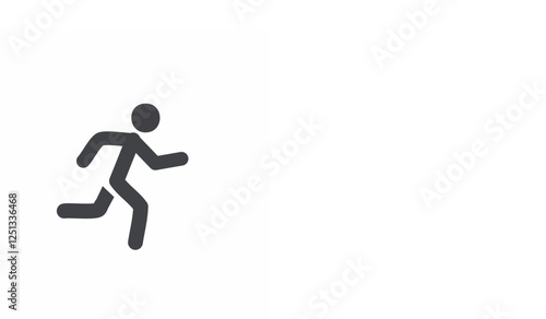 ピクトグラム、人、走る、シンプル、マーク、おしゃれ、イラスト
