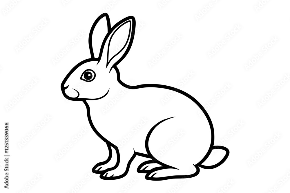 rabbit line art vector illustration, Cute bunny rabbit outline, easter bunny line art vector rabbit line art vector illustration, Cute bunny rabbit outline, easter bunny line art vector