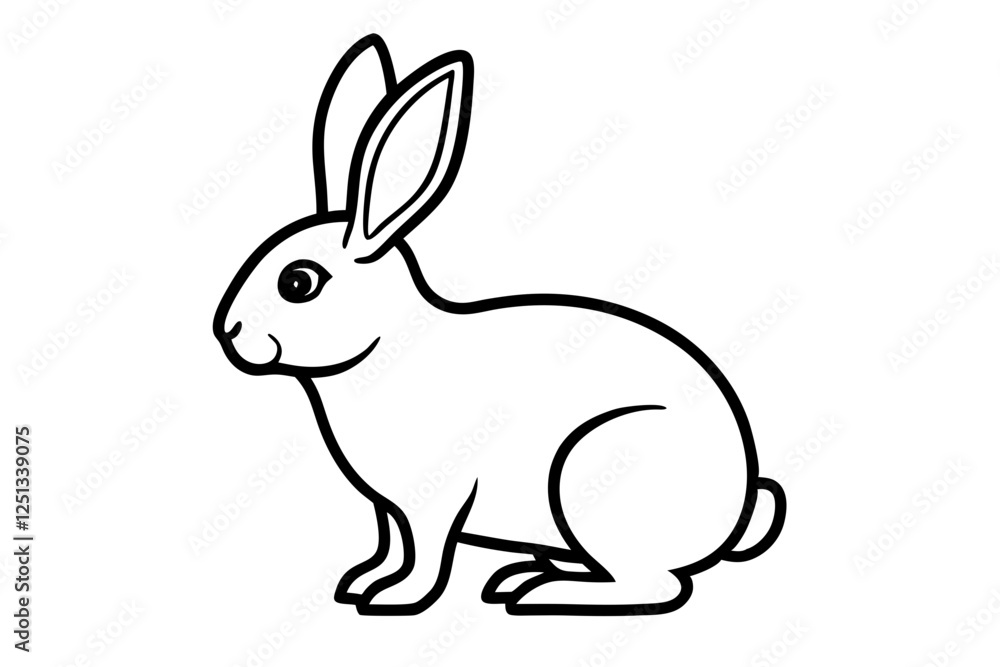 rabbit line art vector illustration, Cute bunny rabbit outline, easter bunny line art vector rabbit line art vector illustration, Cute bunny rabbit outline, easter bunny line art vector