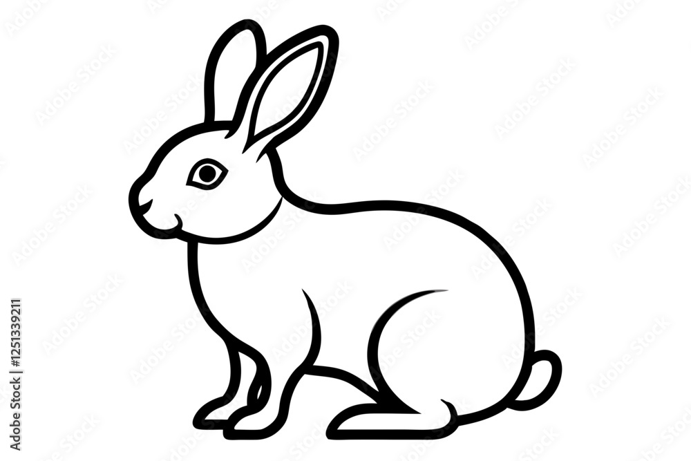 rabbit line art vector illustration, Cute bunny rabbit outline, easter bunny line art vector rabbit line art vector illustration, Cute bunny rabbit outline, easter bunny line art vector