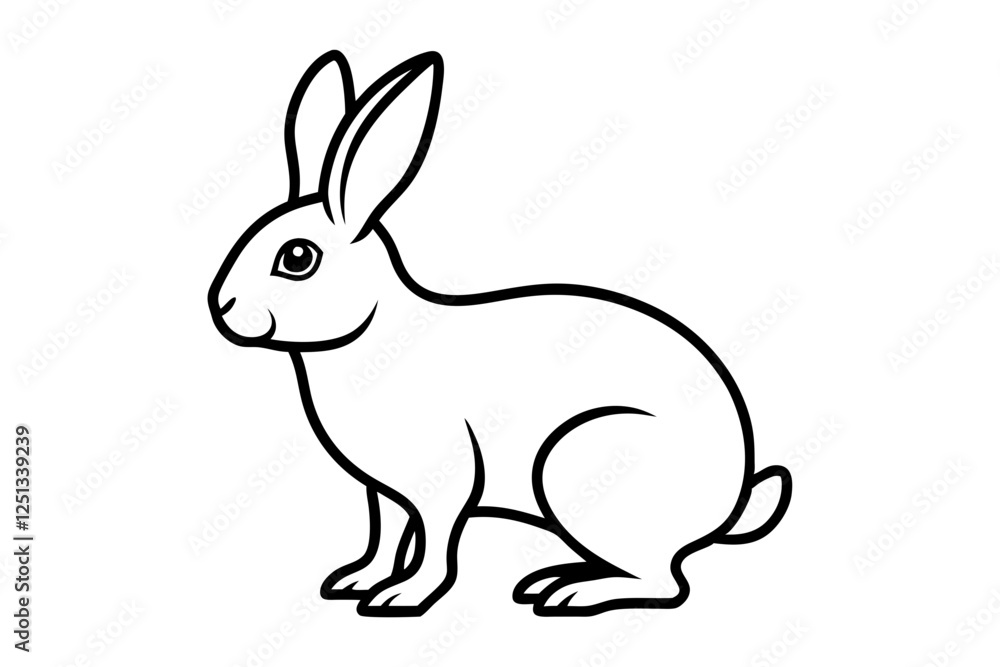 rabbit line art vector illustration, Cute bunny rabbit outline, easter bunny line art vector rabbit line art vector illustration, Cute bunny rabbit outline, easter bunny line art vector