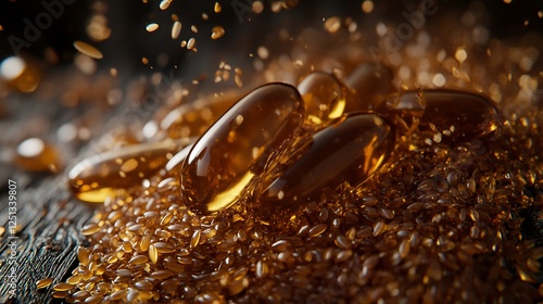 Linseed flaxseed oil capsules and flaxseed oil overgranules