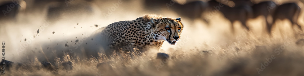 Cheetah in Pursuit: High-Speed Action in Grassland Habitat Cheetah in Pursuit: High-Speed Action in Grassland Habitat