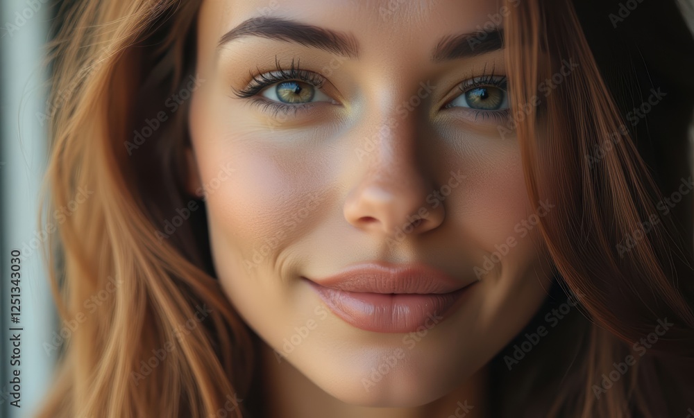 Smiling young woman with beautiful features Smiling young woman with beautiful features