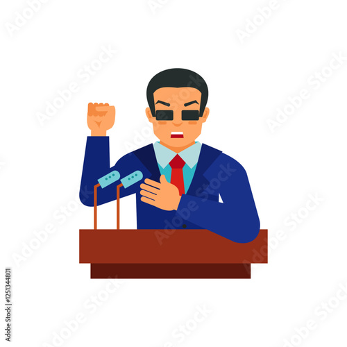vector illustration of an official giving a speech