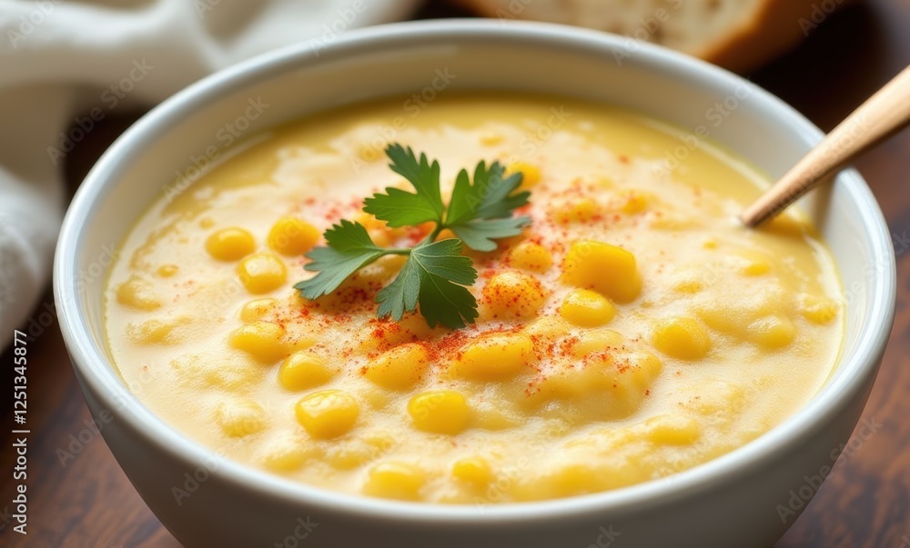 Creamy corn soup with fresh herbs Creamy corn soup with fresh herbs