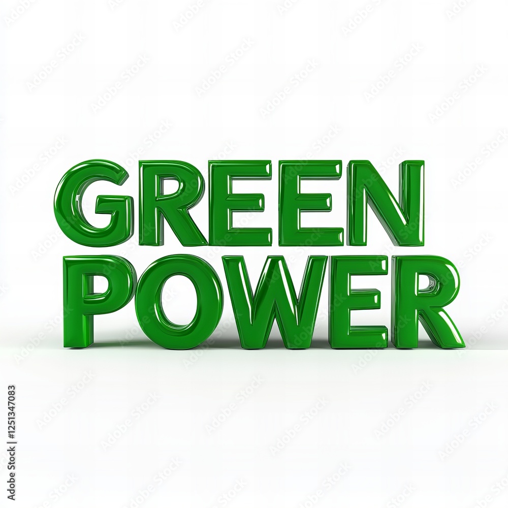 'Green Power’ text isolated on white, symbolizing renewable energy, sustainability, and eco-friendly solutions 'Green Power’ text isolated on white, symbolizing renewable energy, sustainability, and eco-friendly solutions