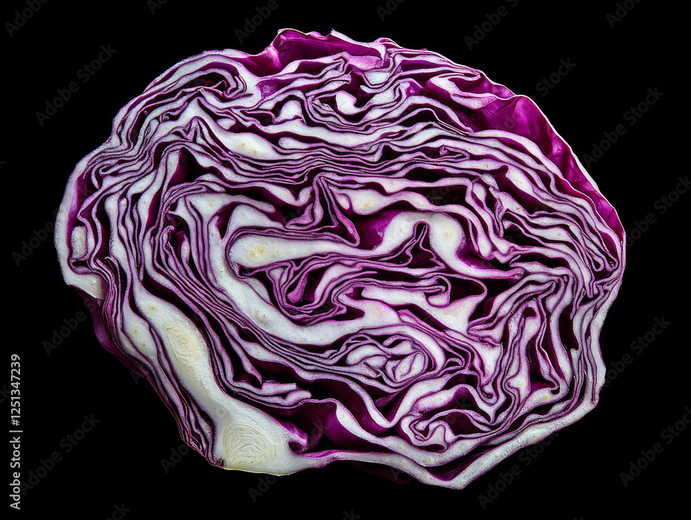 Obraz premium Red Cabbage Art: Thinly Sliced (Variant 1)