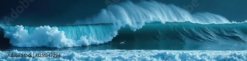 Dark, churning ocean waves crash during a fierce storm ,  powerful waves,  stormy sea,  ocean swell