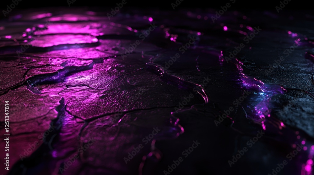 Abstract surface with vibrant purple and blue lighting effects, creating a mystical atmosphere Abstract surface with vibrant purple and blue lighting effects, creating a mystical atmosphere