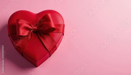 Luxurious red heart box of chocolates with bow , premium, candy, present