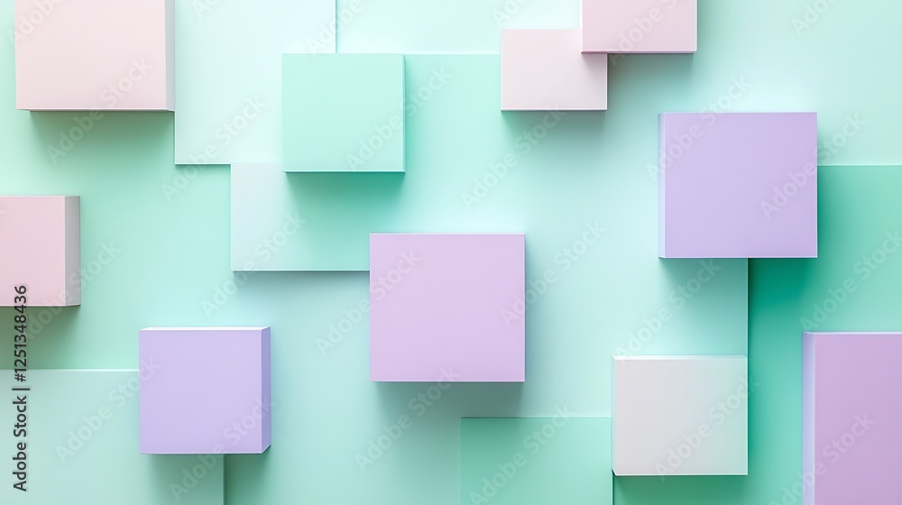 Pastel Cubes Arranged In Geometric Pattern Pastel Cubes Arranged In Geometric Pattern
