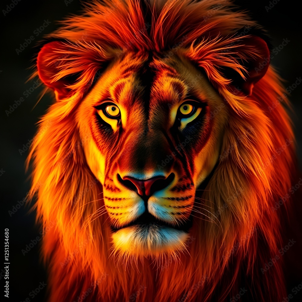 Fototapeta premium portrait of a lion background 