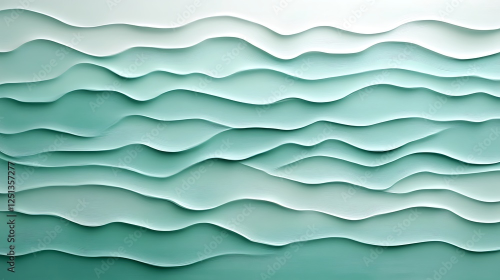 Abstract Teal Wave Pattern Background Design