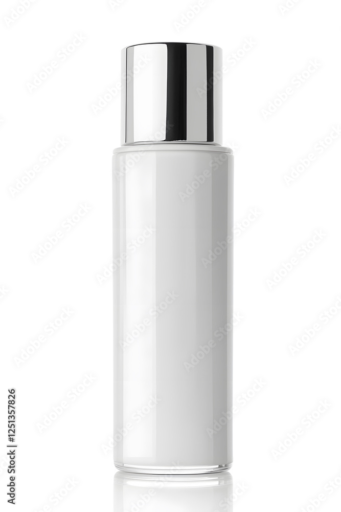 White unbranded bottle skincare container, mock up, isolated on white background White unbranded bottle skincare container, mock up, isolated on white background