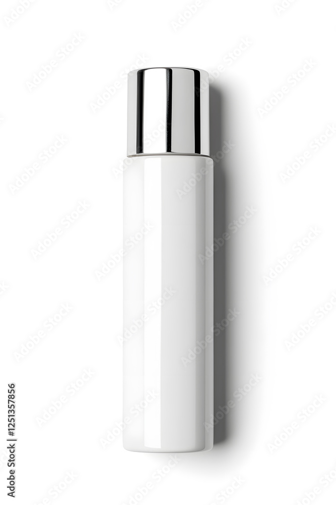 White unbranded bottle skincare container, mock up, isolated on white background White unbranded bottle skincare container, mock up, isolated on white background